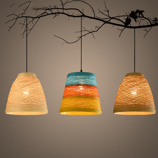 Rattan ball pendant lamp